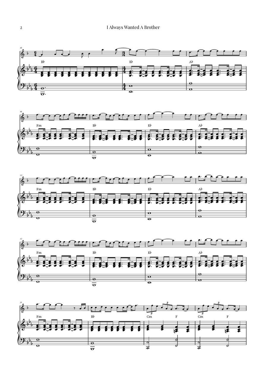 I Always Wanted A Brother Tenor Saxophone scores gallery preview page 2
