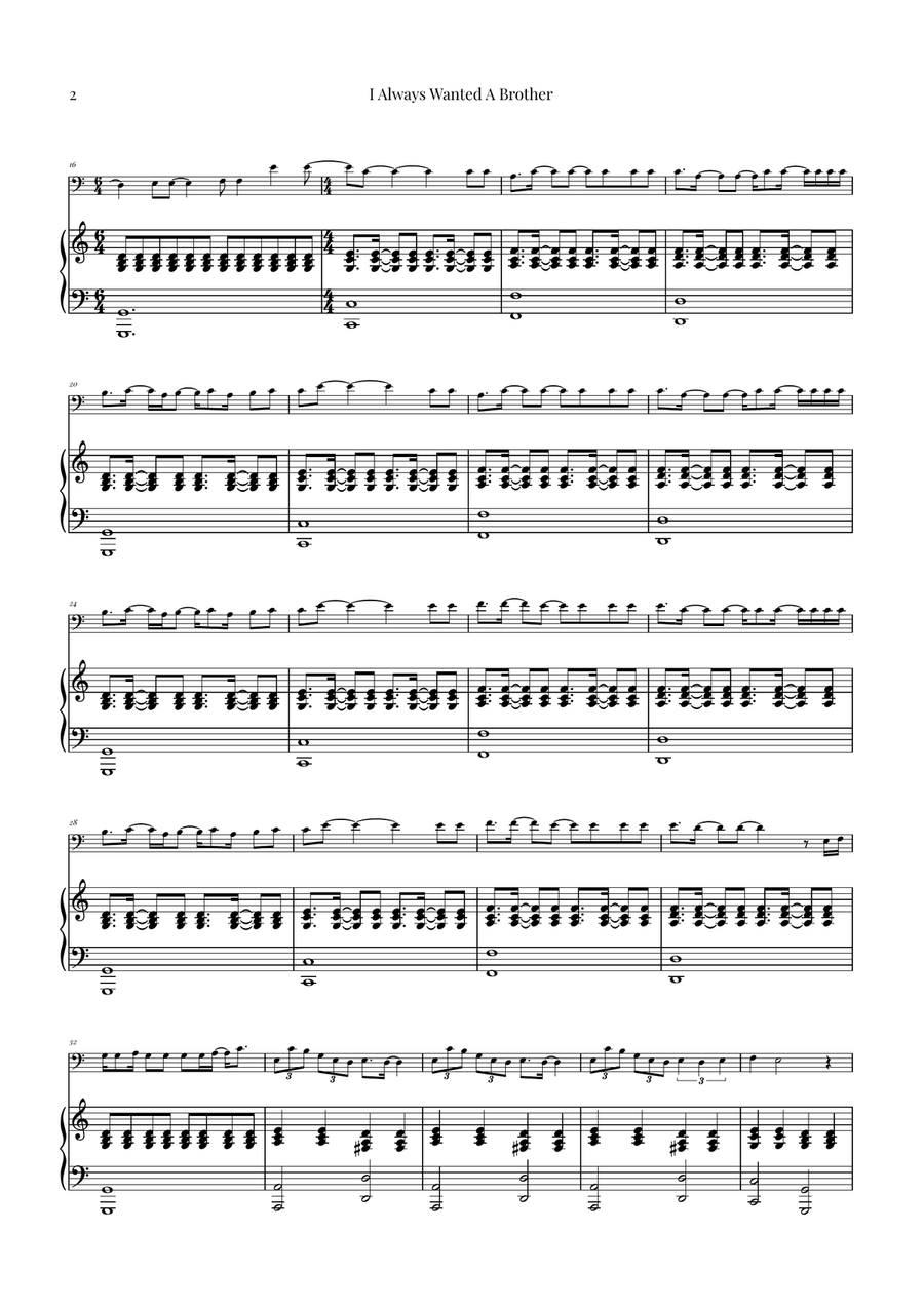 I Always Wanted A Brother Piano scores gallery preview page 2