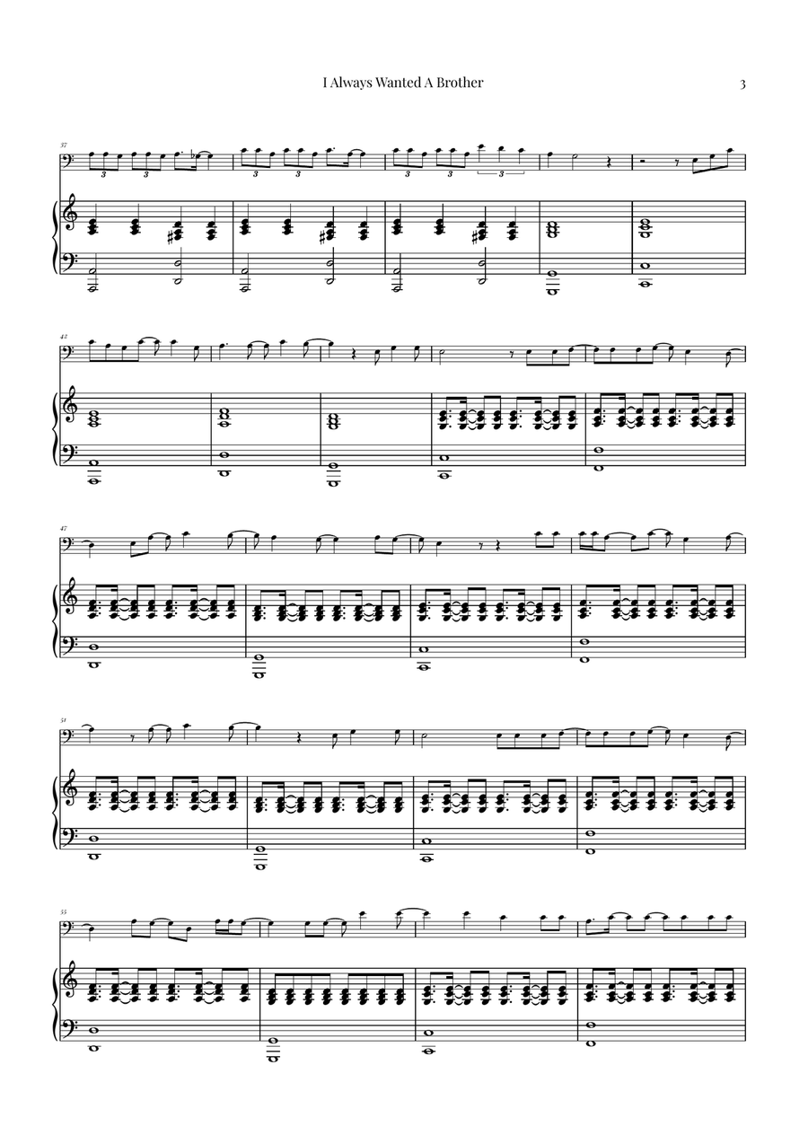 I Always Wanted A Brother Piano scores gallery preview page 3