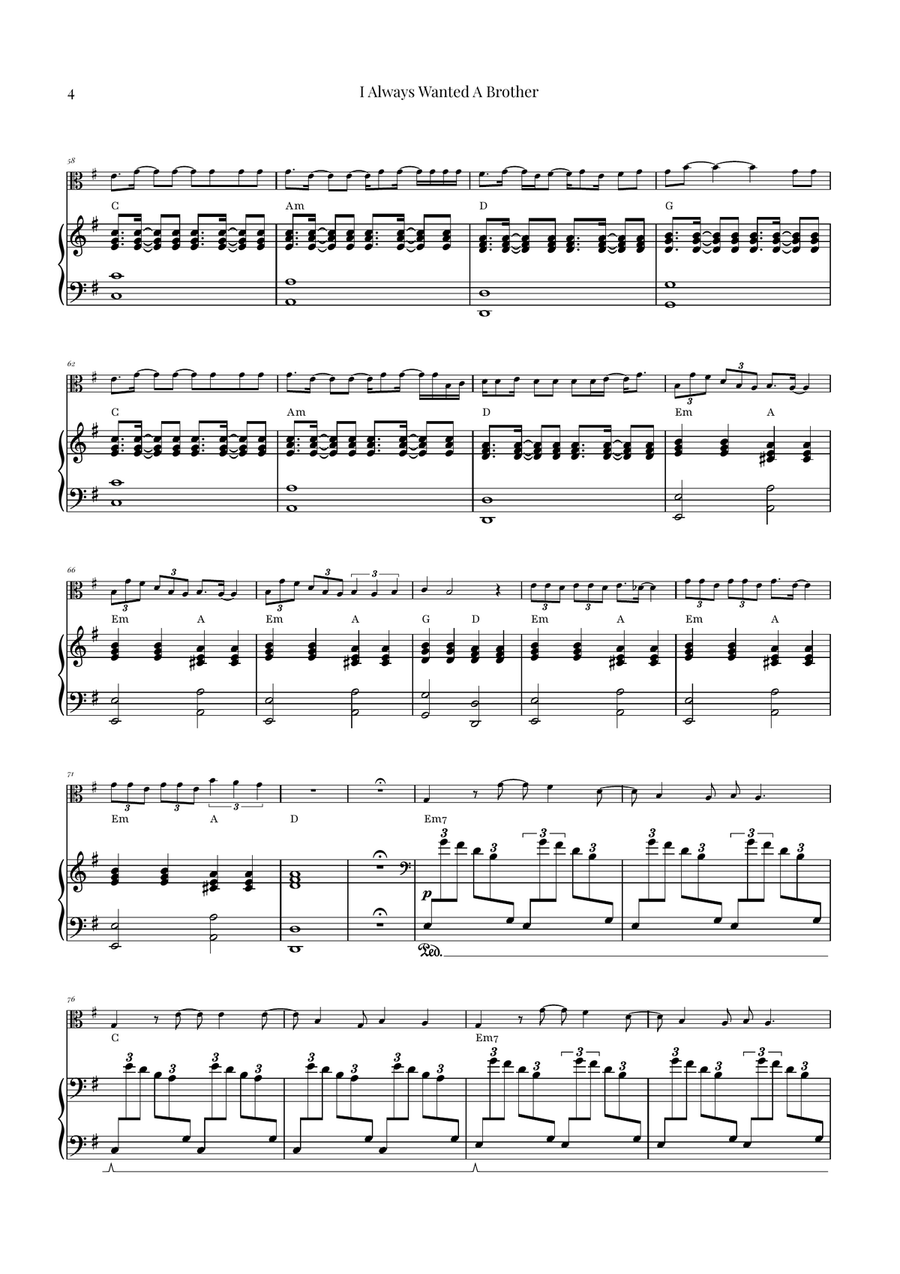 I Always Wanted A Brother Viola scores gallery preview page 4