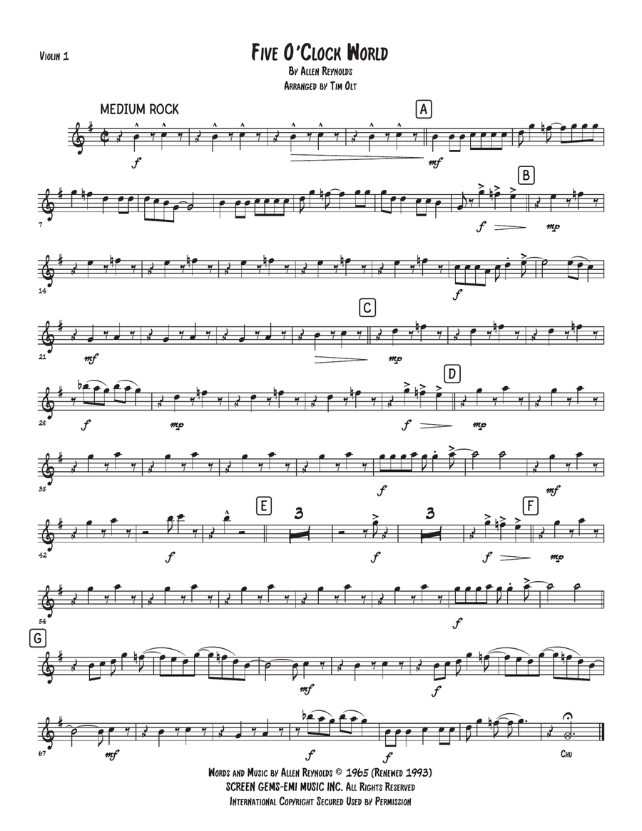 Five O'clock World Five O'clock World String Quartet scores gallery preview page 5