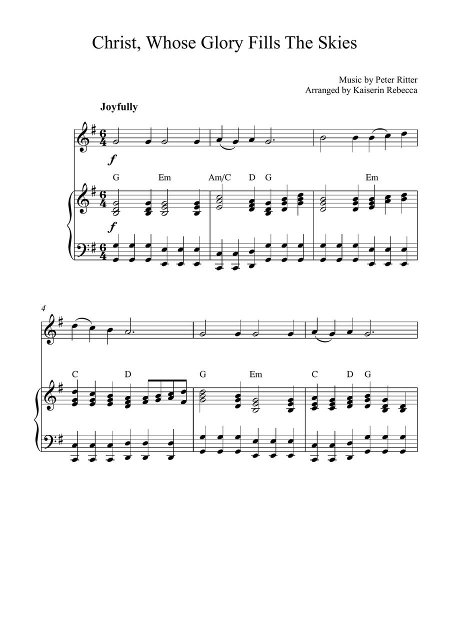 Christ, Whose Glory Fills The Skies Violin Solo scores gallery preview page 1