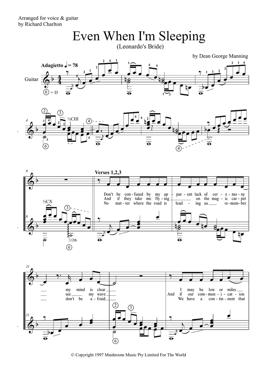 Even When I'm Sleeping Even When I'm Sleeping Piano, Vocal scores gallery preview page 1