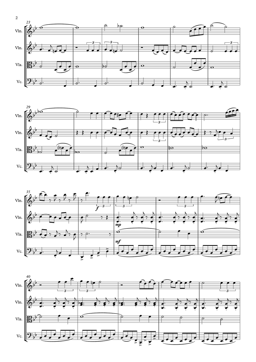 Can't Take My Eyes Off Of You String Quartet scores gallery preview page 2