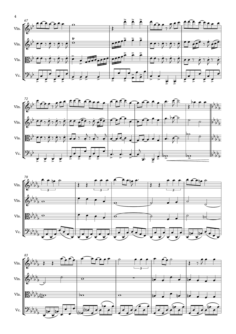 Can't Take My Eyes Off Of You String Quartet scores gallery preview page 4