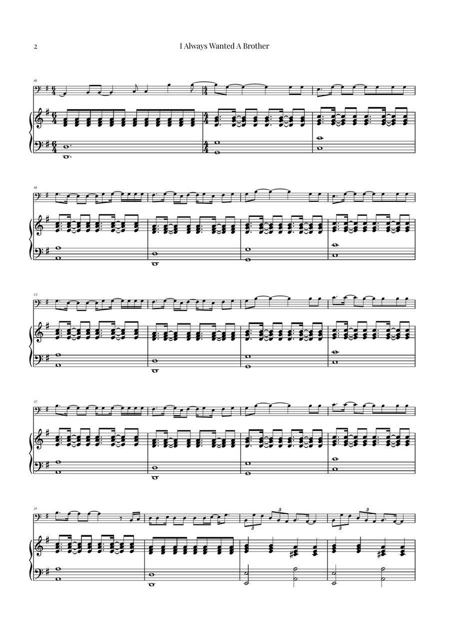 I Always Wanted A Brother Piano scores gallery preview page 2