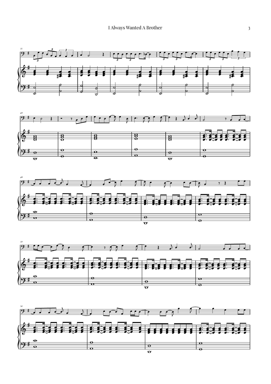 I Always Wanted A Brother Piano scores gallery preview page 3