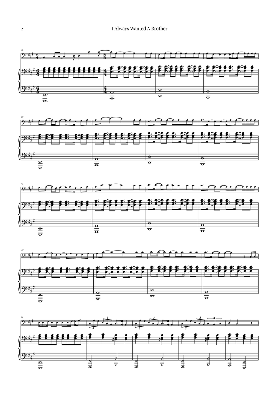 I Always Wanted A Brother Double Bass scores gallery preview page 2