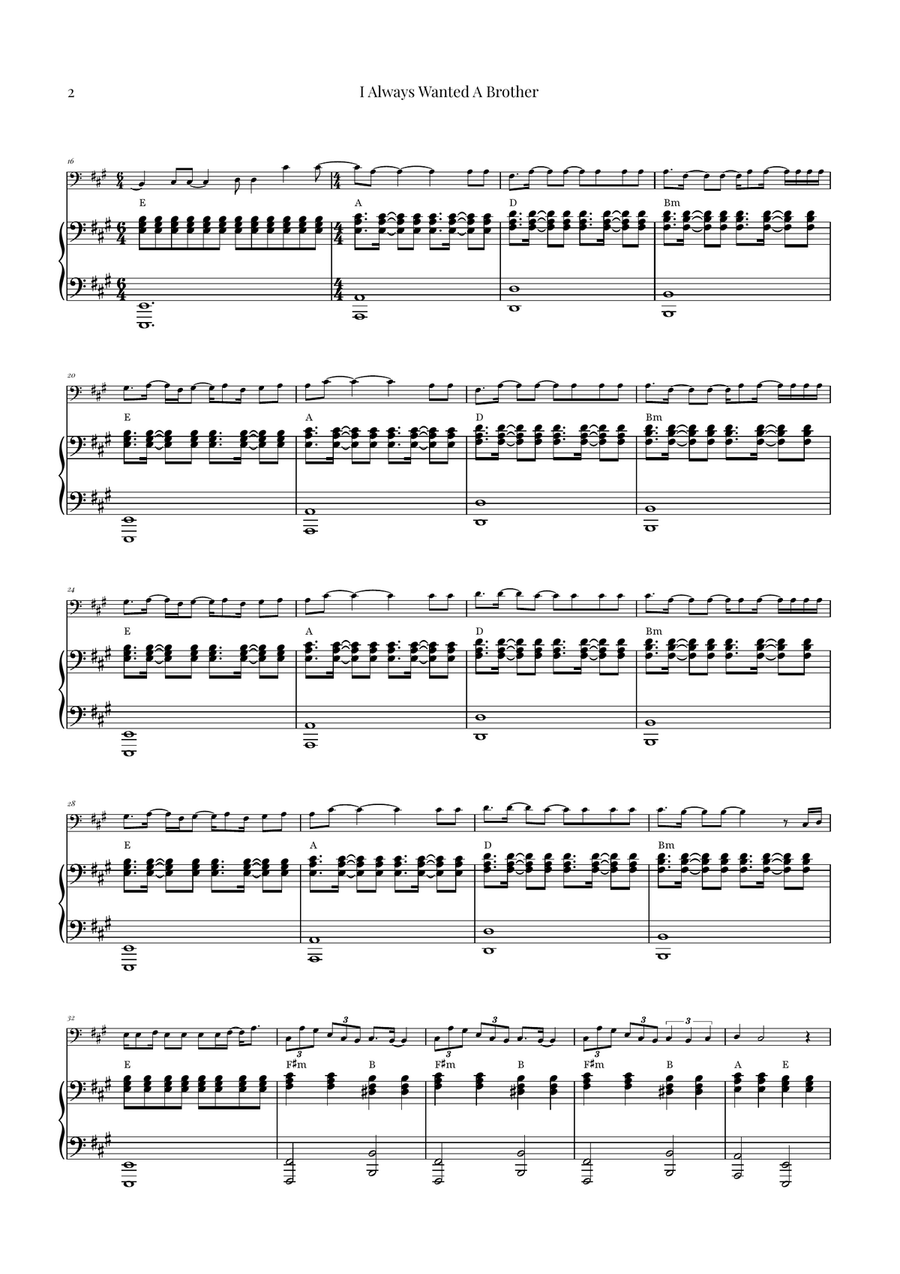 I Always Wanted A Brother Double Bass scores gallery preview page 2