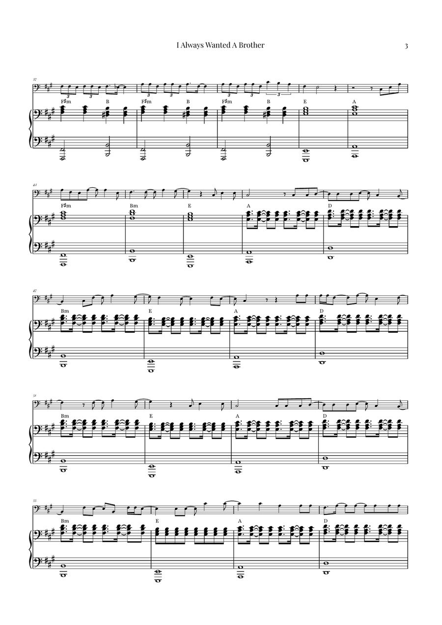 I Always Wanted A Brother Double Bass scores gallery preview page 3