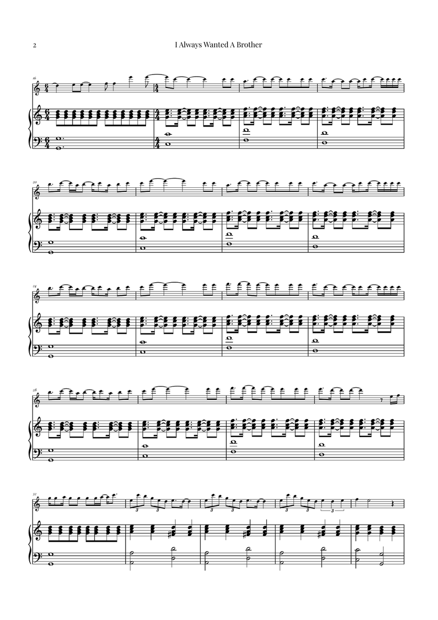I Always Wanted A Brother Flute Solo scores gallery preview page 2