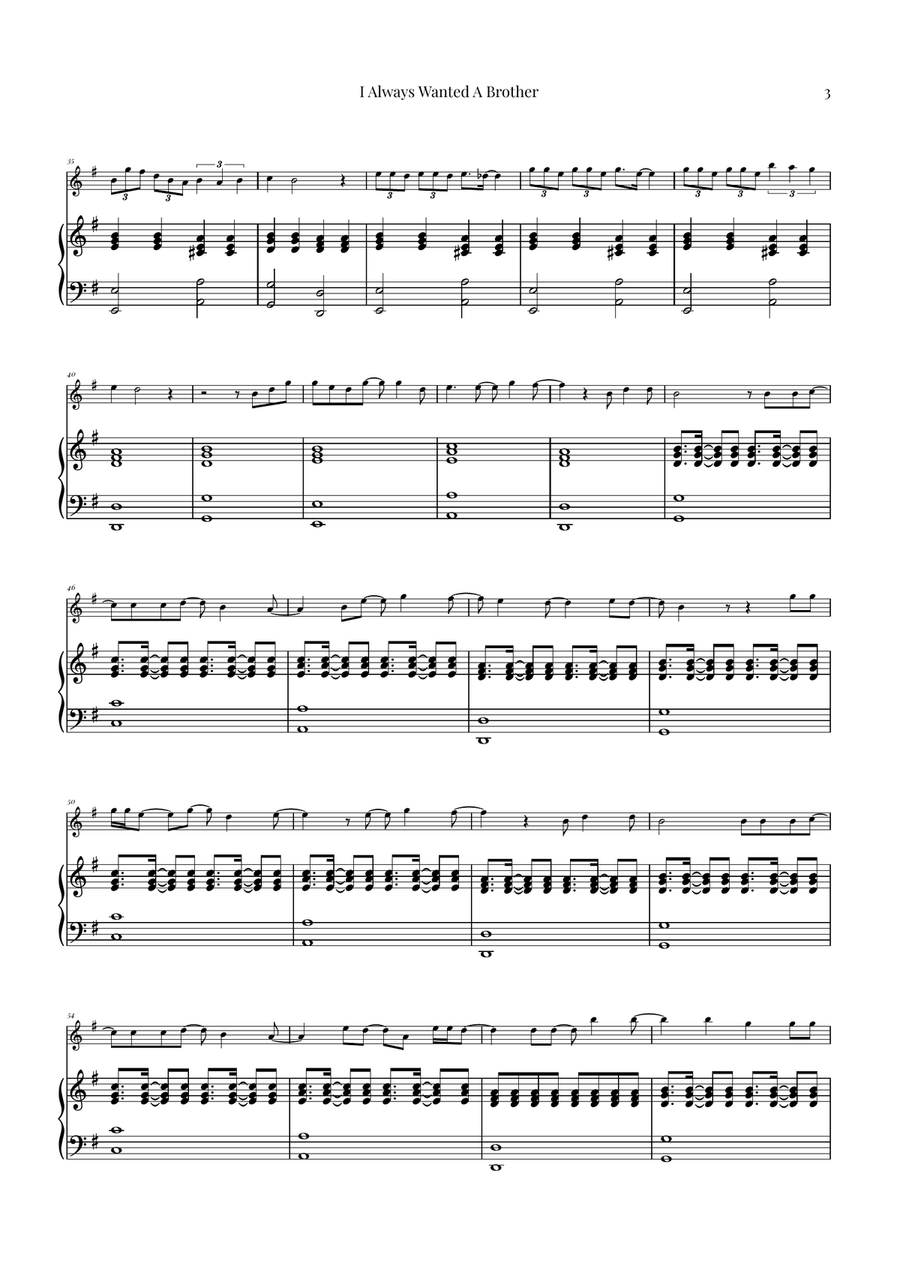 I Always Wanted A Brother Piano scores gallery preview page 3
