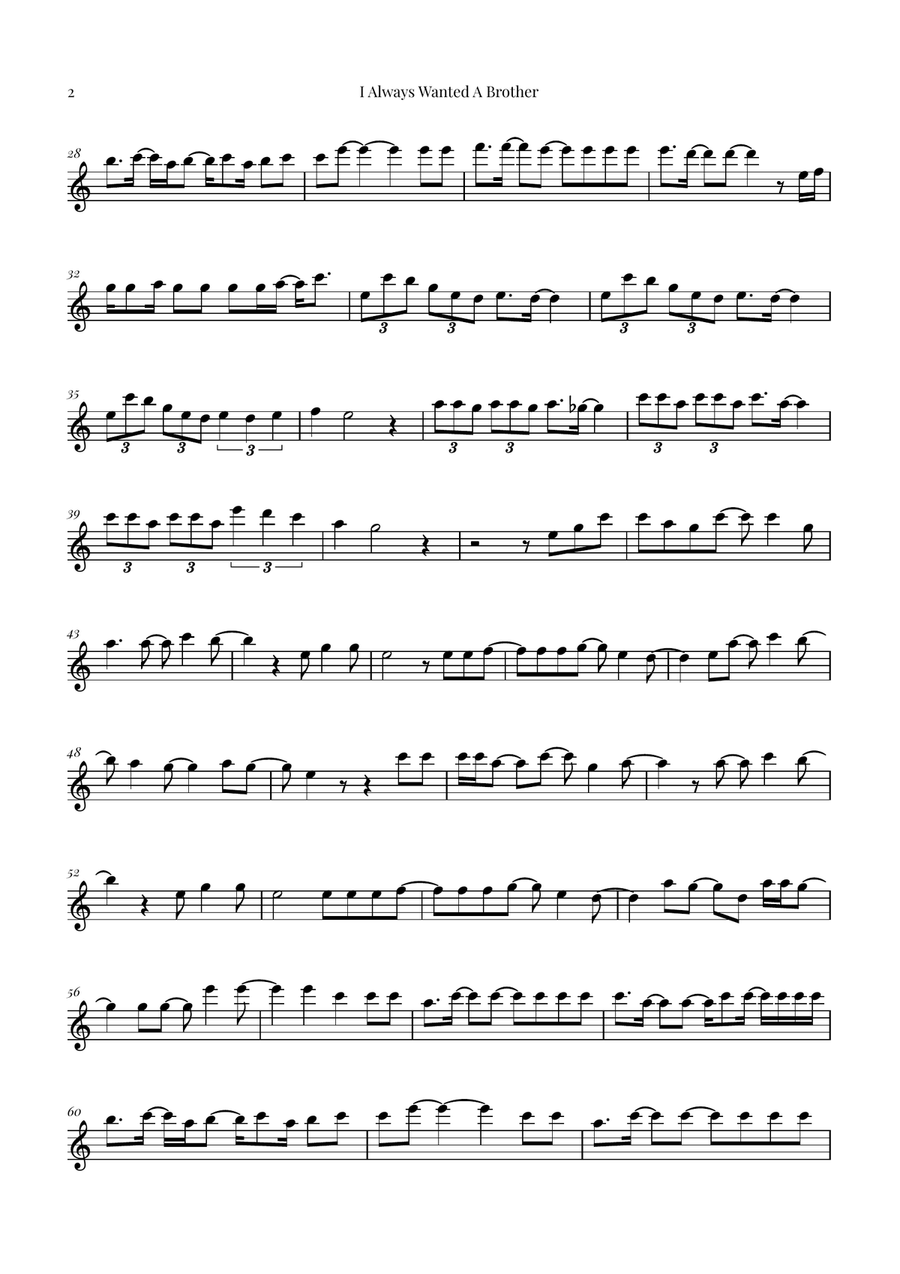 I Always Wanted A Brother Flute Solo scores gallery preview page 2