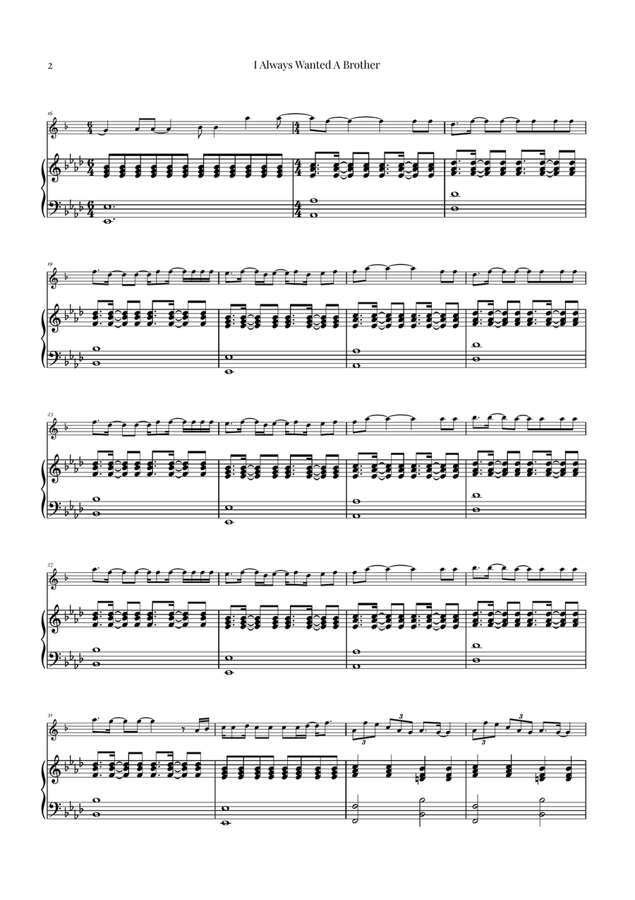 I Always Wanted A Brother Alto Saxophone scores gallery preview page 2