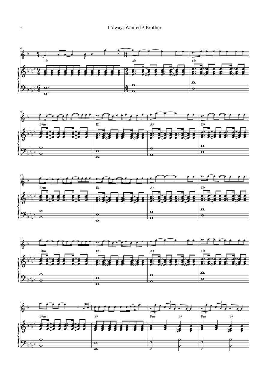 I Always Wanted A Brother Alto Saxophone scores gallery preview page 2
