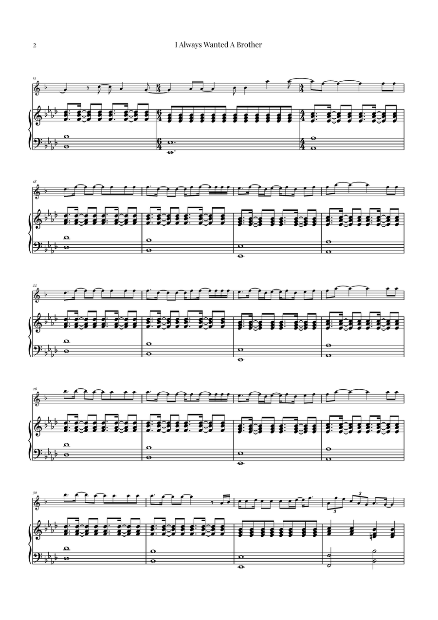 I Always Wanted A Brother Baritone Saxophone scores gallery preview page 2