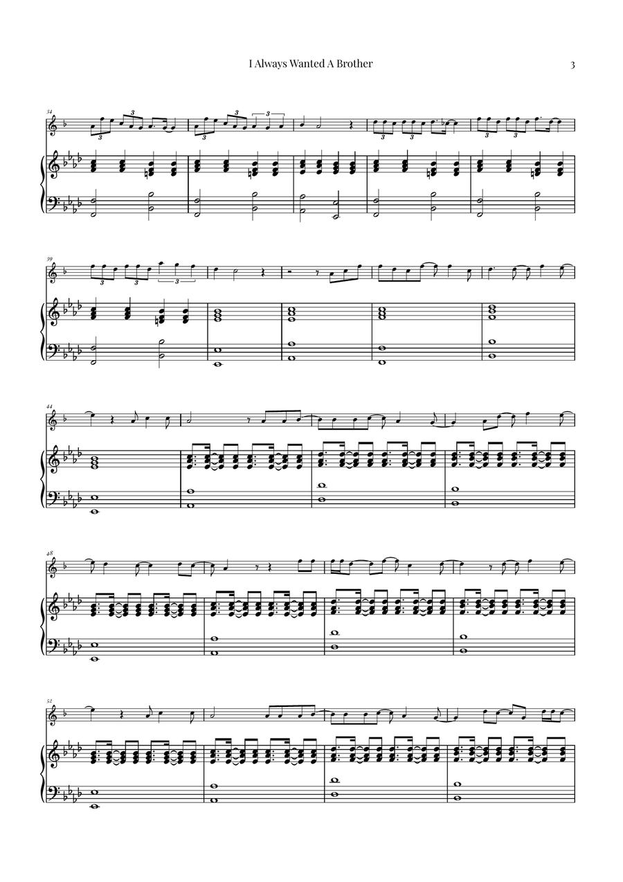 I Always Wanted A Brother Baritone Saxophone scores gallery preview page 3