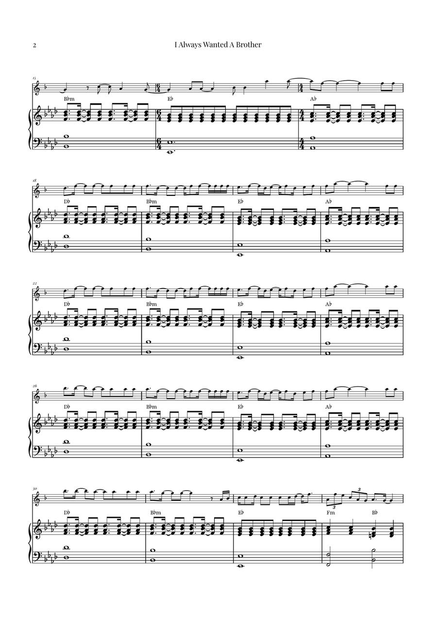 I Always Wanted A Brother Baritone Saxophone scores gallery preview page 2