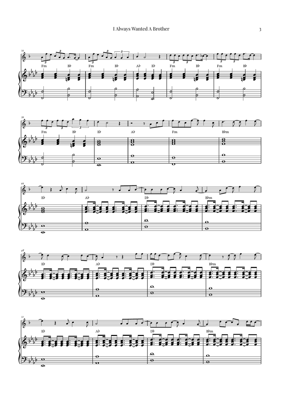 I Always Wanted A Brother Baritone Saxophone scores gallery preview page 3