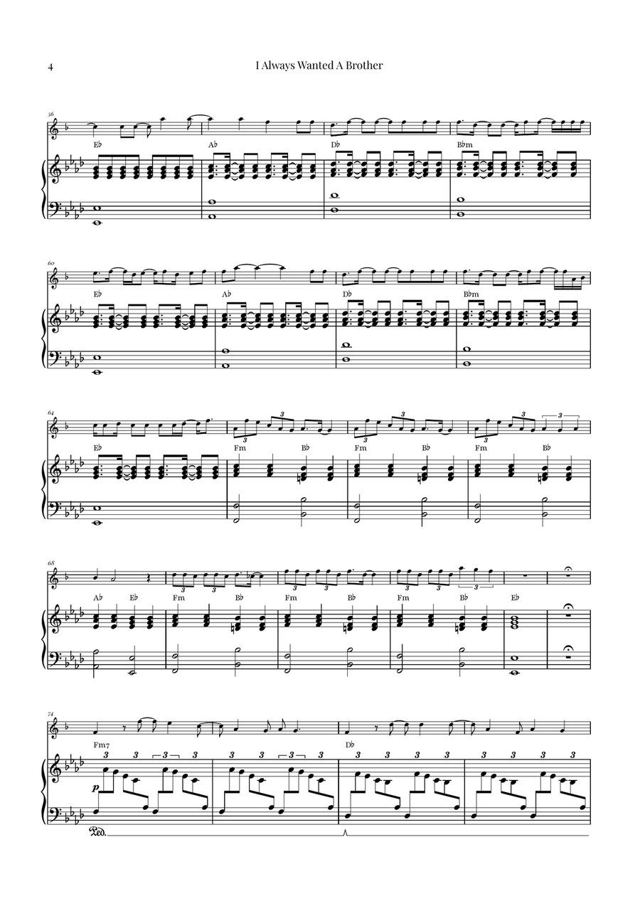 I Always Wanted A Brother Baritone Saxophone scores gallery preview page 4