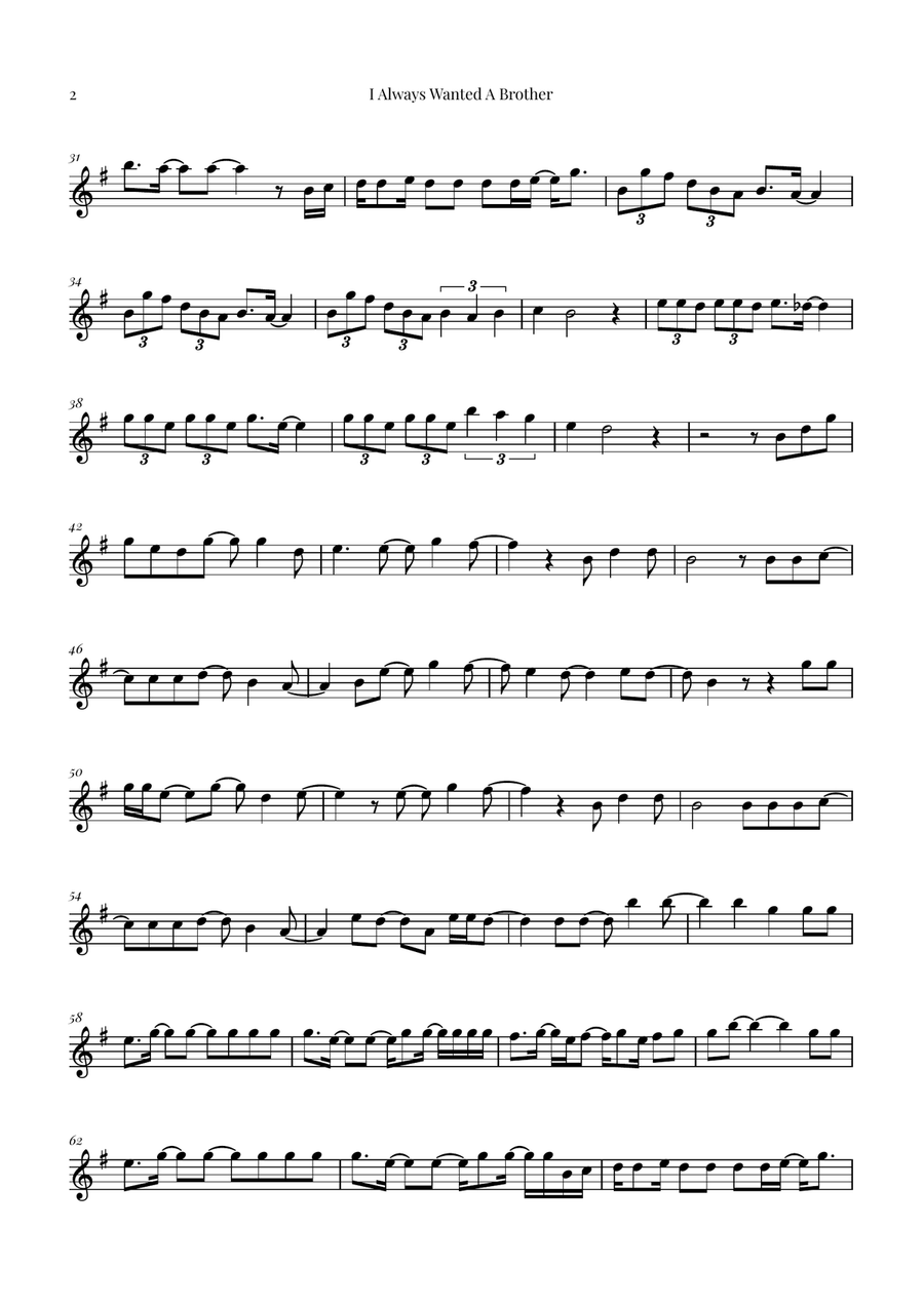 I Always Wanted A Brother Violin Solo scores gallery preview page 2