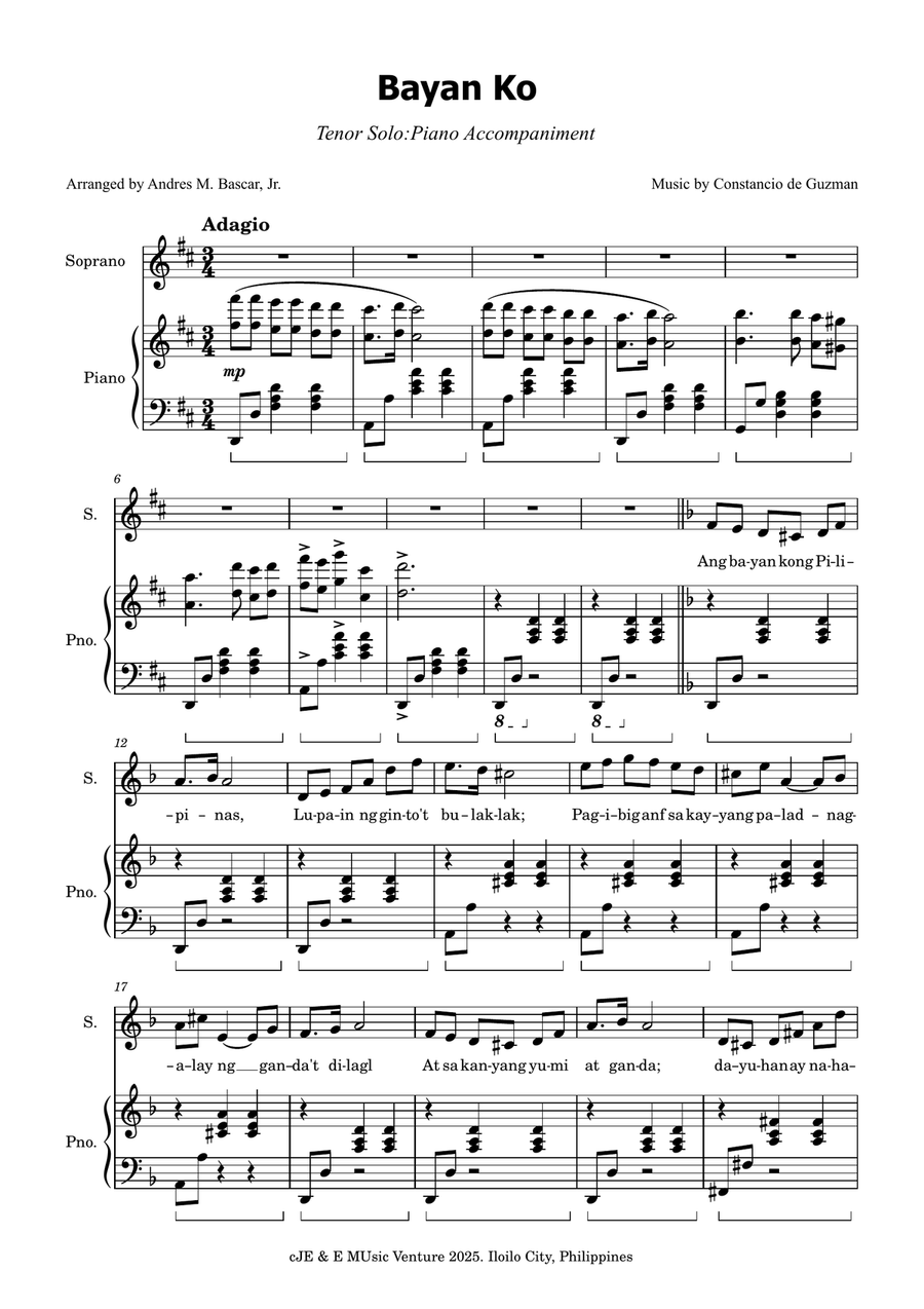 Bayan Ko Bayan Ko A Cappella scores gallery preview page 1
