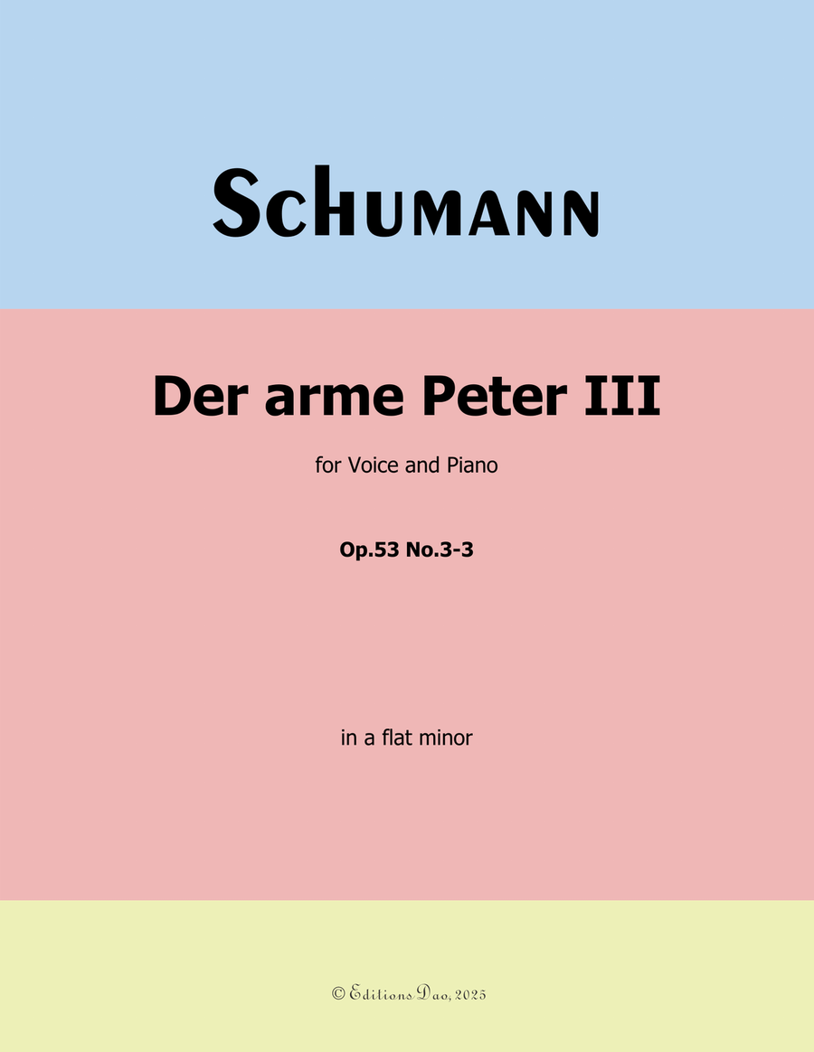 Der arme Peter 3, by Schumann, Op.53 No.3-3, in a flat minor Piano, Vocal scores gallery preview page 1