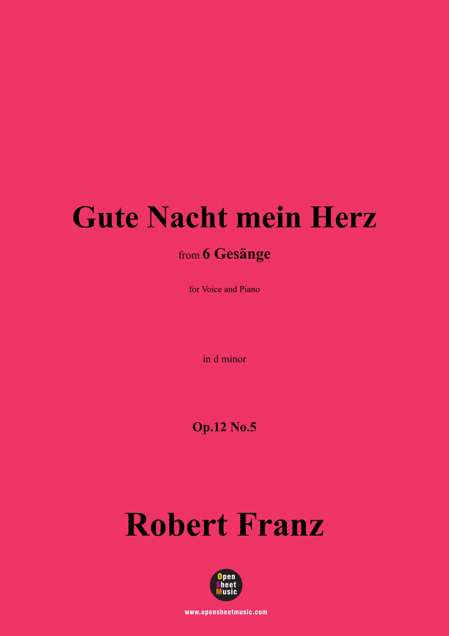 R. Franz-Gute Nacht mein Herz,in d minor Piano, Vocal scores gallery preview page 1