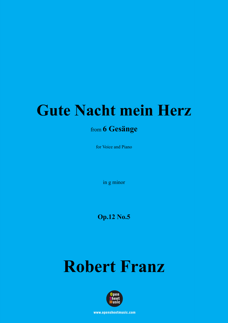 R. Franz-Gute Nacht mein Herz,in g minor Piano, Vocal scores gallery preview page 1