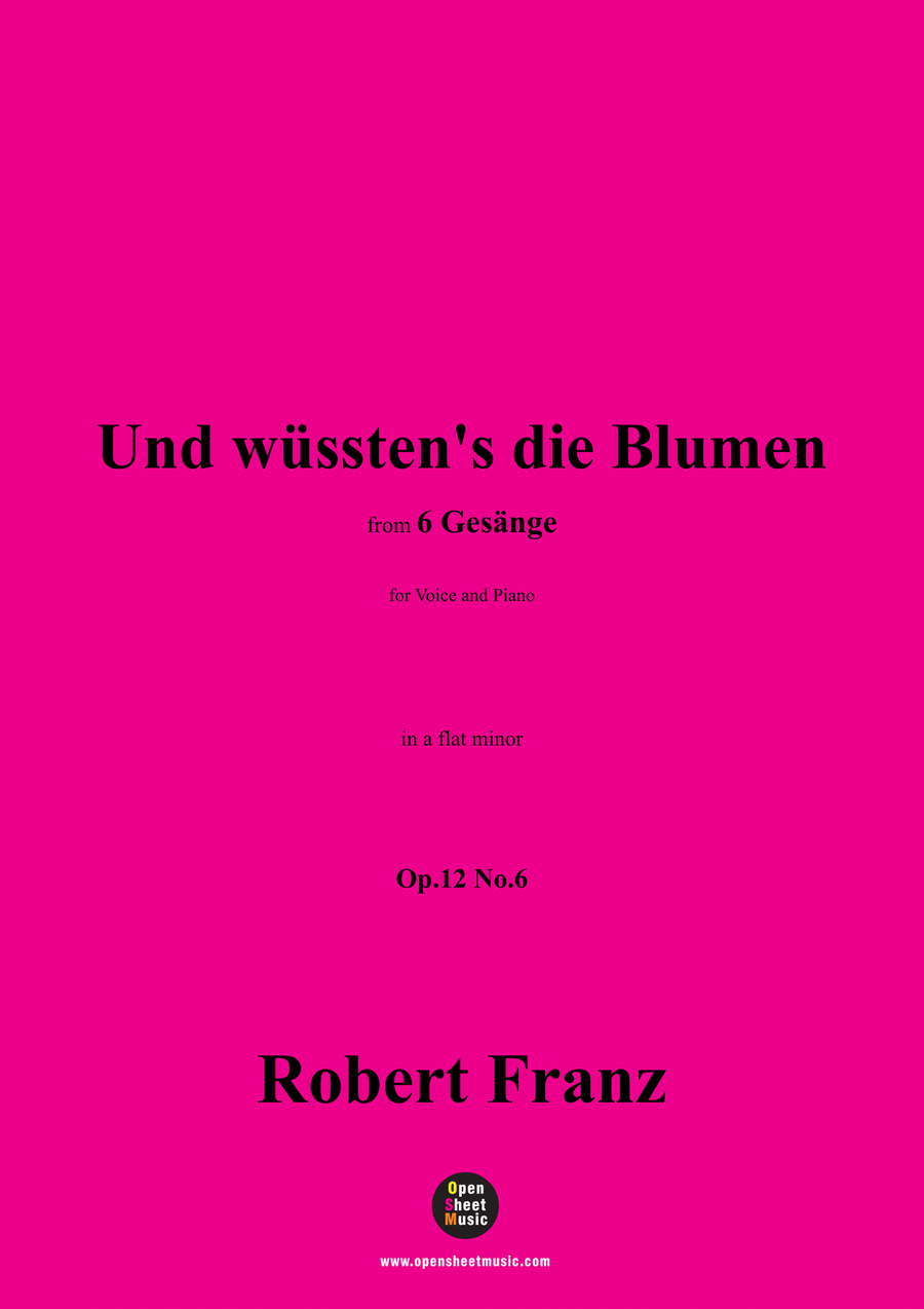 R. Franz-Und wusstens die Blumen,in a flat minor Piano, Vocal scores gallery preview page 1