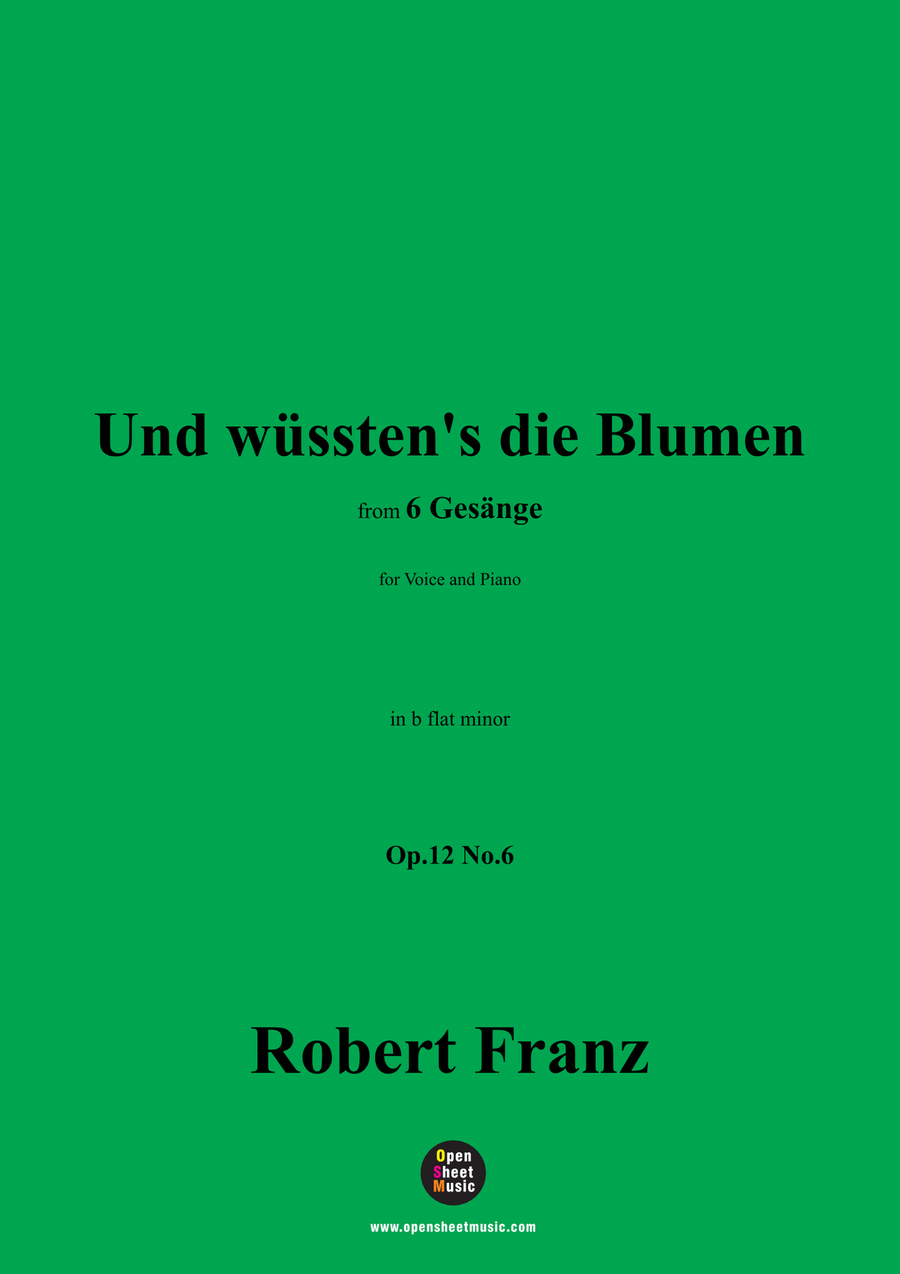 R. Franz-Und wusstens die Blumen,in b flat minor Piano, Vocal scores gallery preview page 1