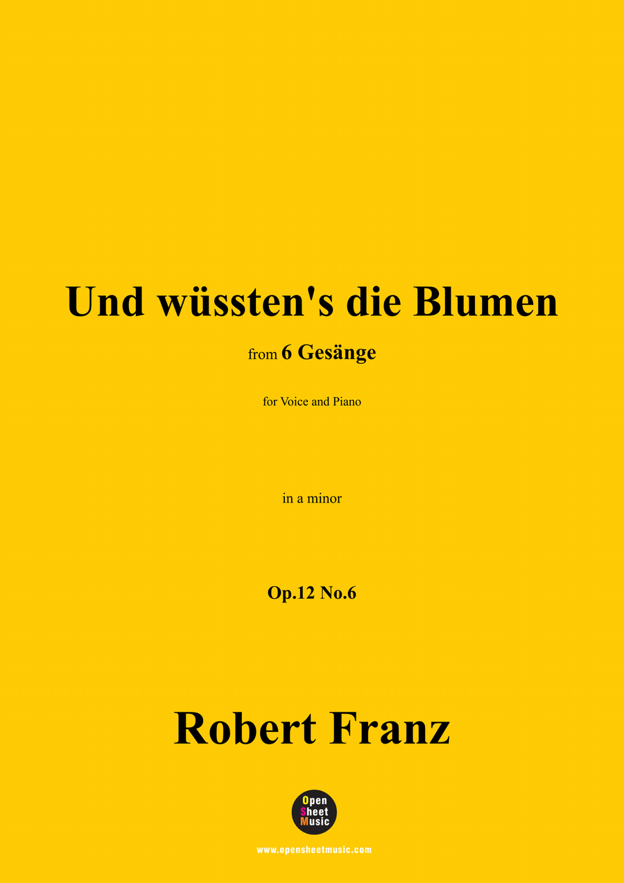 R. Franz-Und wusstens die Blumen,in a minor Piano, Vocal scores gallery preview page 1