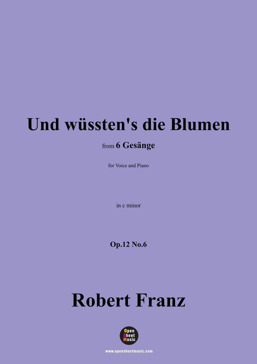 R. Franz-Und wusstens die Blumen,in c minor Piano, Vocal scores gallery preview page 1