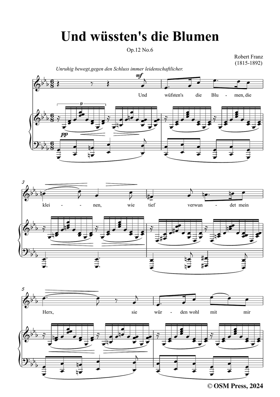 R. Franz-Und wusstens die Blumen,in c minor Piano, Vocal scores gallery preview page 3