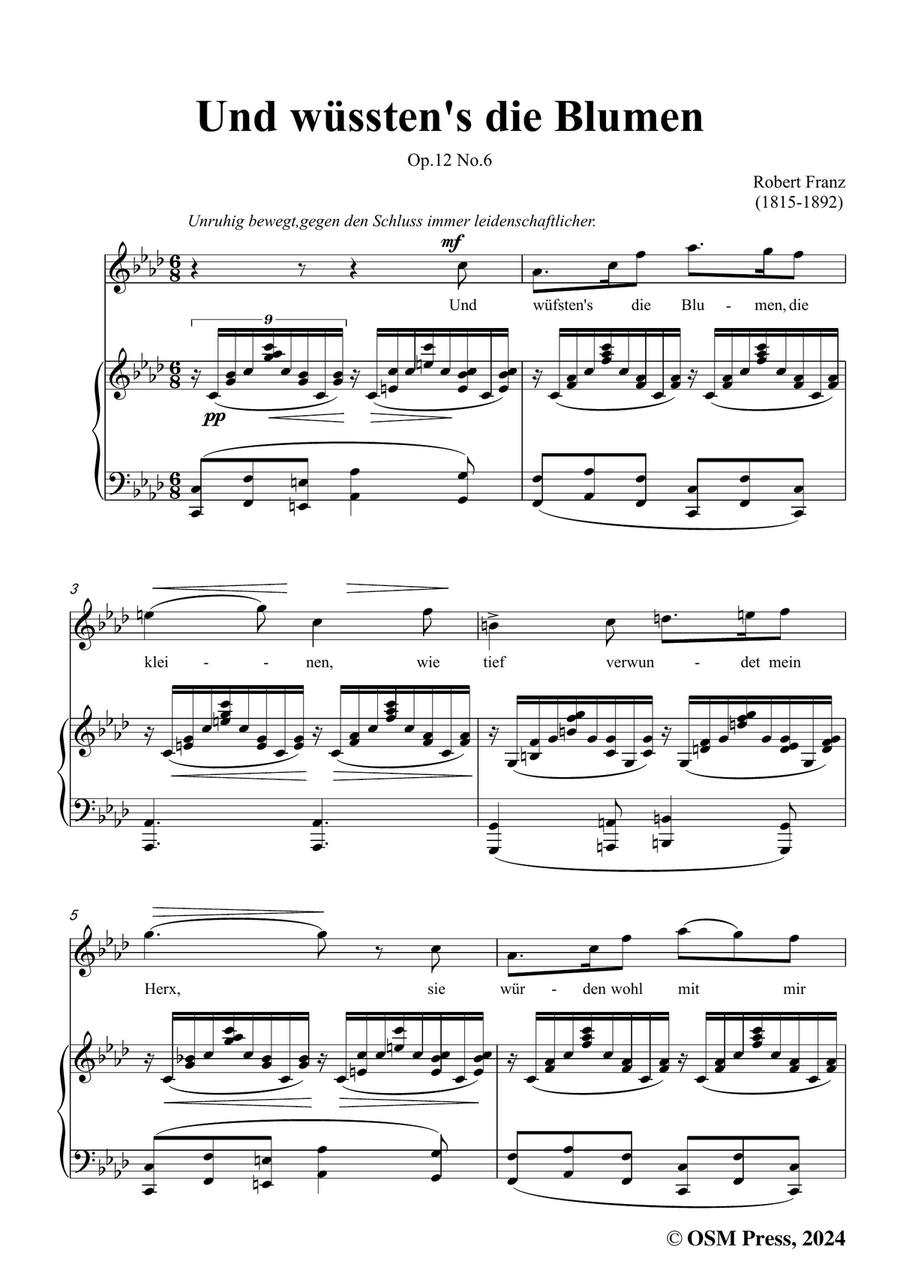 R. Franz-Und wusstens die Blumen,in f minor Piano, Vocal scores gallery preview page 3