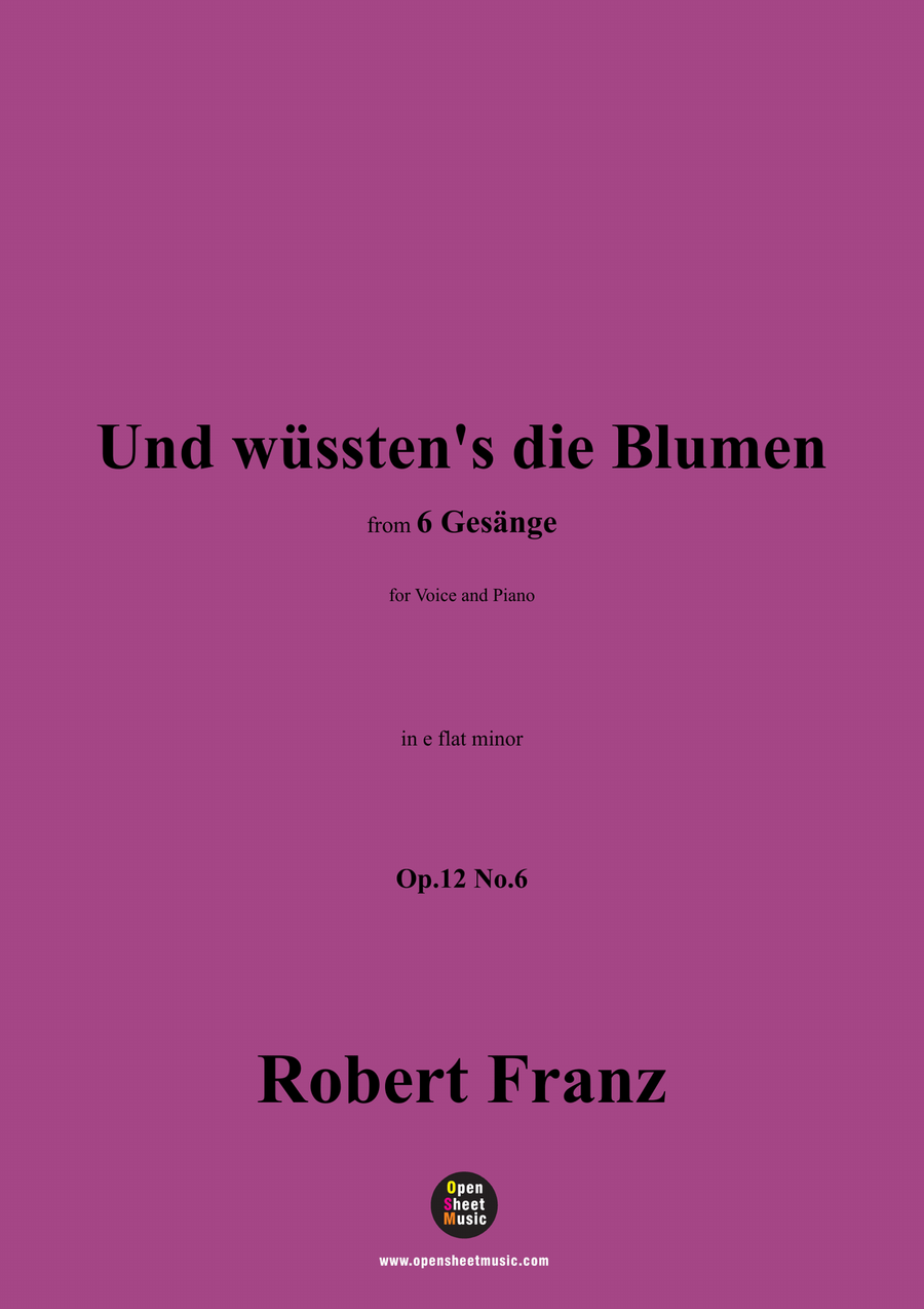 R. Franz-Und wusstens die Blumen,in e flat minor Piano, Vocal scores gallery preview page 1