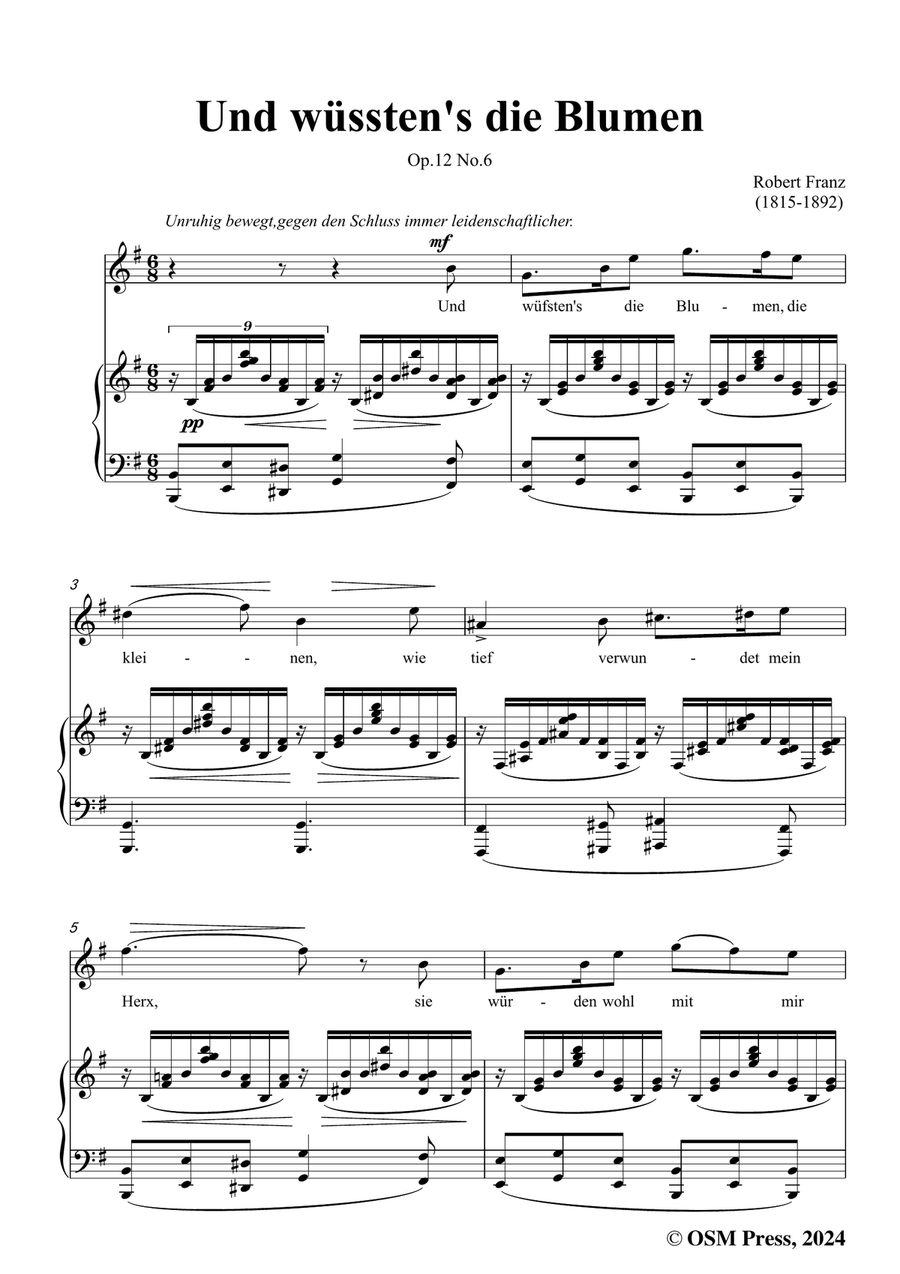 R. Franz-Und wusstens die Blumen,in e minor Piano, Vocal scores gallery preview page 3