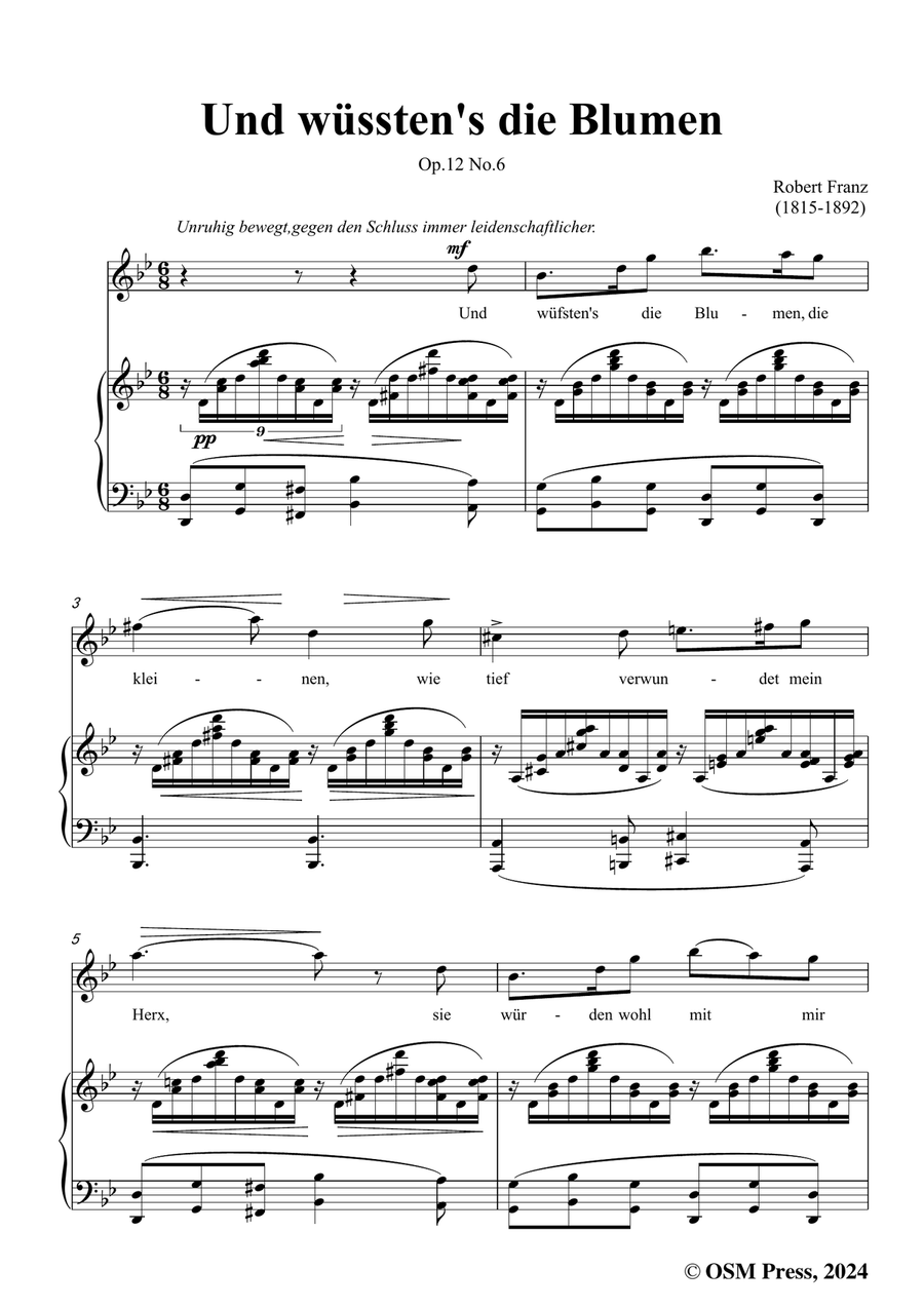 R. Franz-Und wusstens die Blumen,in g minor Piano, Vocal scores gallery preview page 3