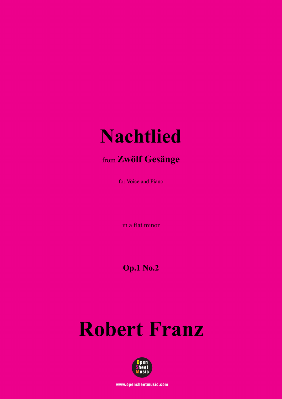 R. Franz-Nachtlied,in a flat minor Piano, Vocal scores gallery preview page 1