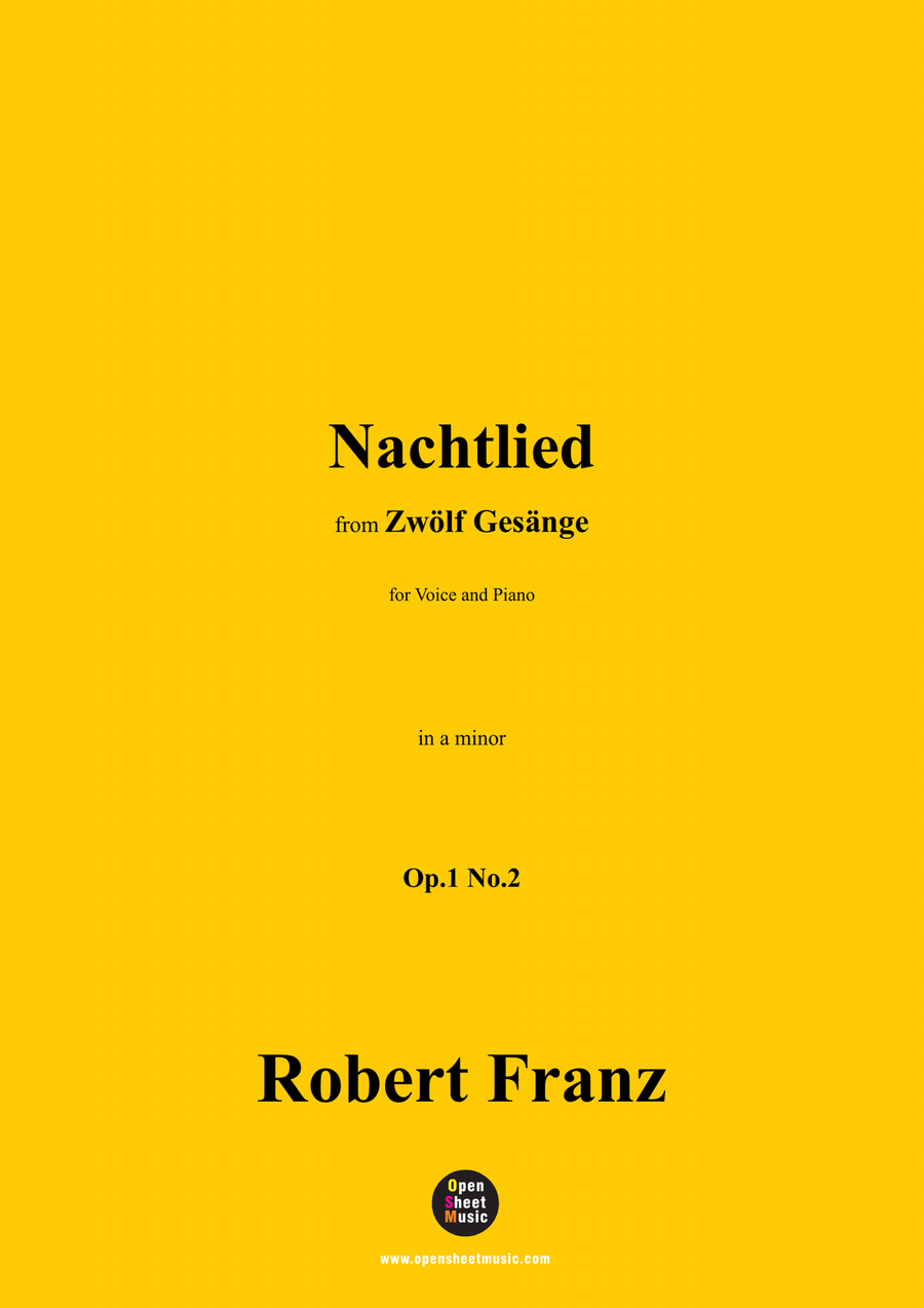 R. Franz-Nachtlied,in a minor Piano, Vocal scores gallery preview page 1
