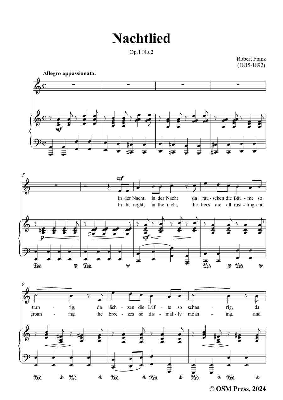R. Franz-Nachtlied,in a minor Piano, Vocal scores gallery preview page 3