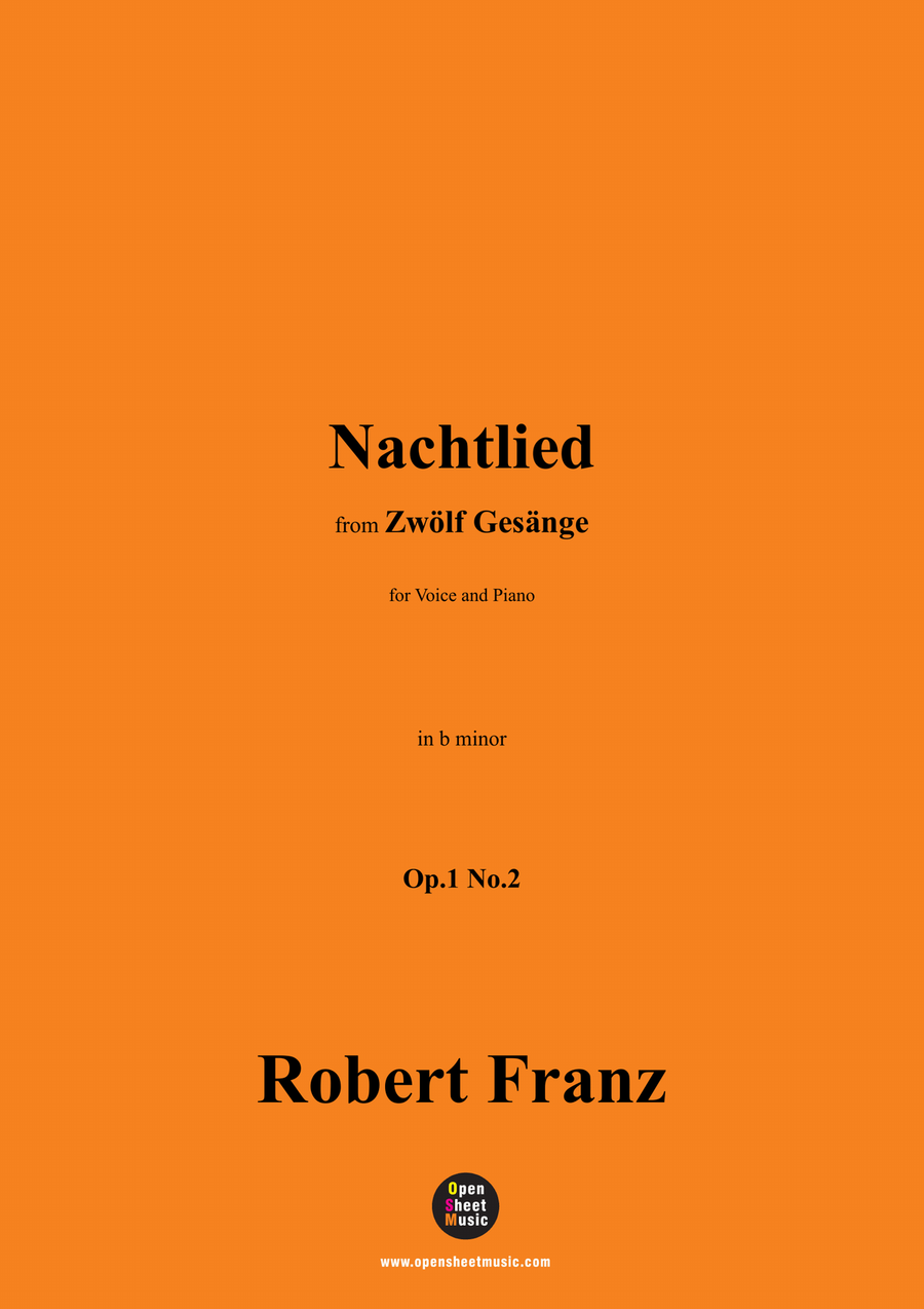 R. Franz-Nachtlied,in b minor Piano, Vocal scores gallery preview page 1