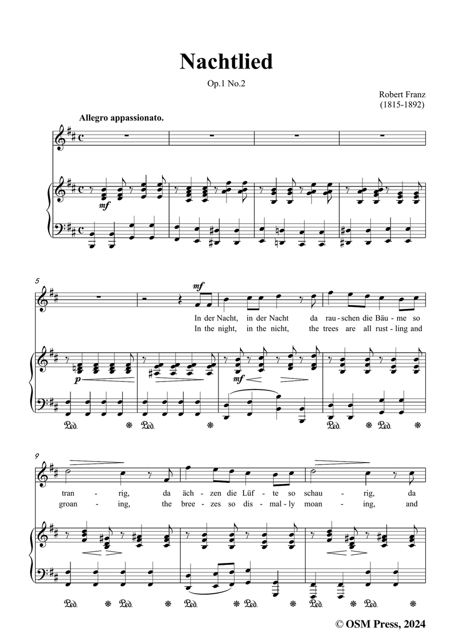 R. Franz-Nachtlied,in b minor Piano, Vocal scores gallery preview page 3