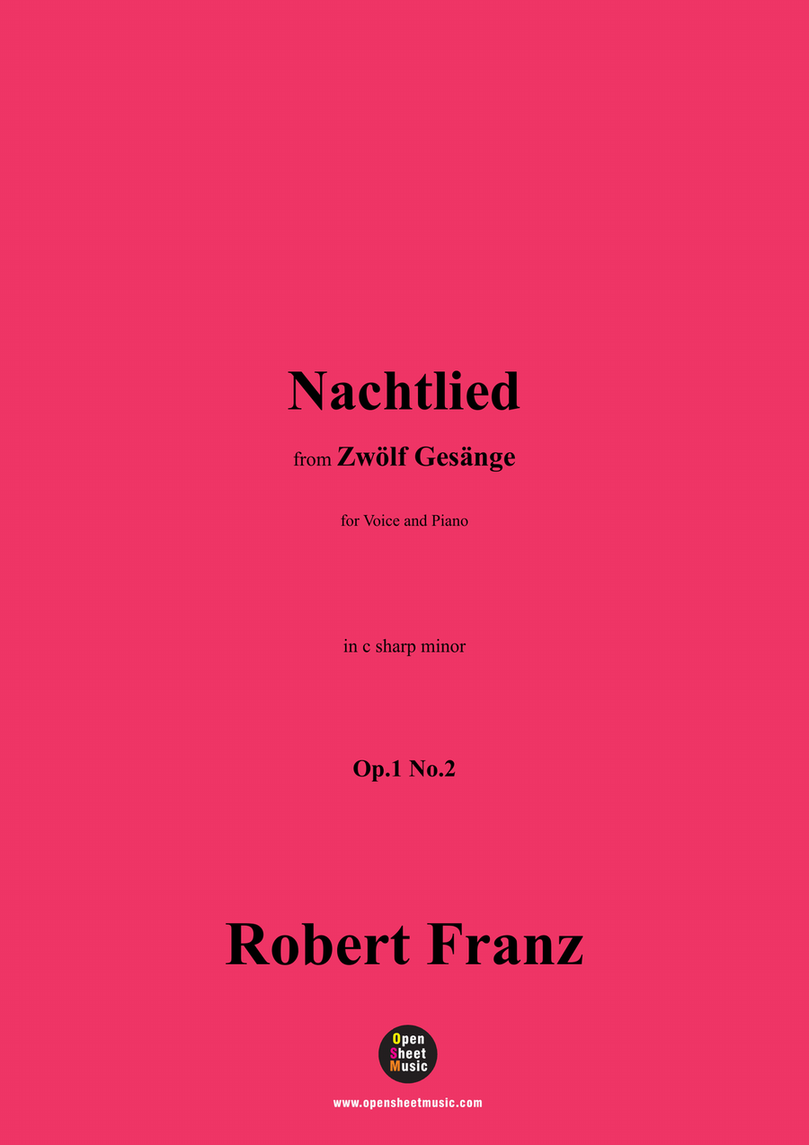 R. Franz-Nachtlied,in c sharp minor Piano, Vocal scores gallery preview page 1
