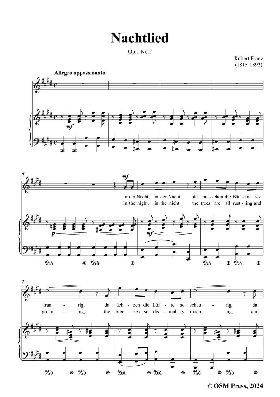 R. Franz-Nachtlied,in c sharp minor Piano, Vocal scores gallery preview page 3