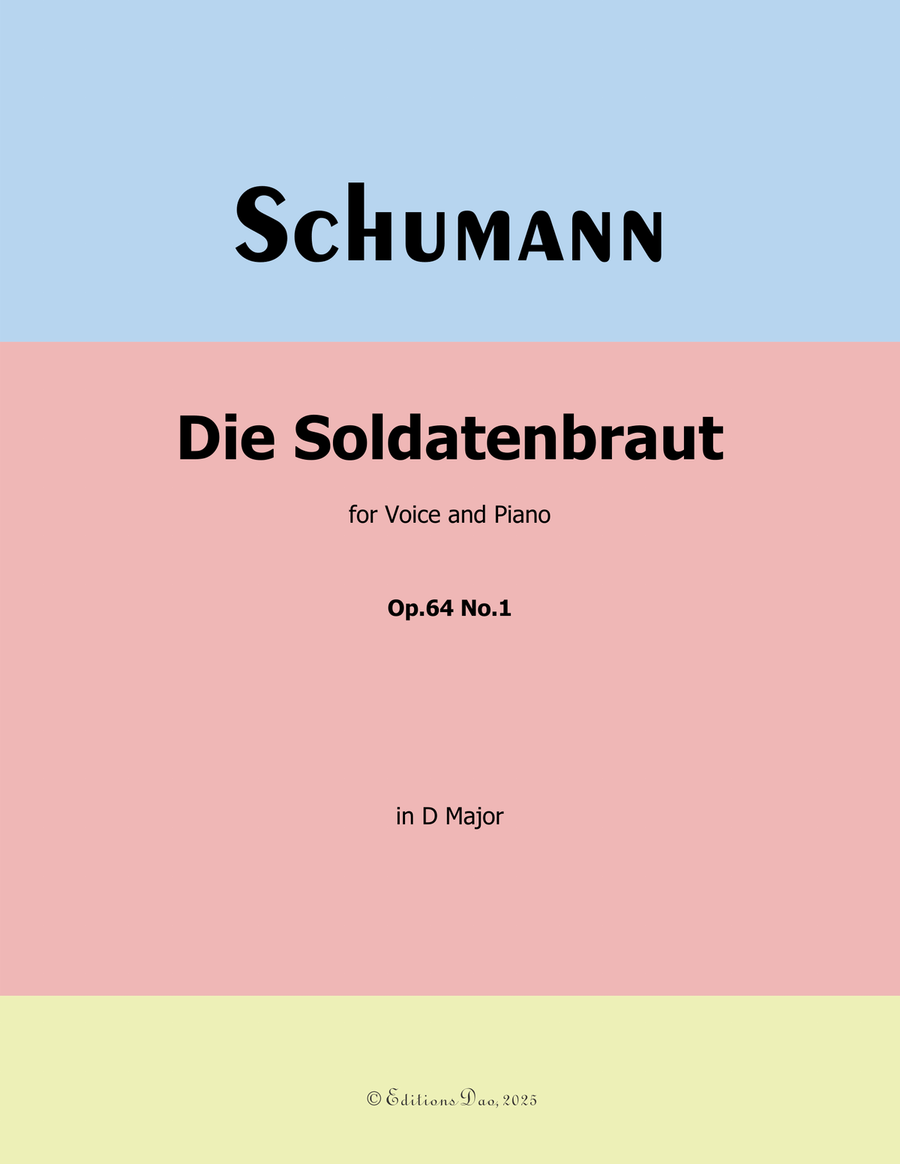 Die Soldntenbraut, by Schumann, Op.64 No.1, in D Major Piano, Vocal scores gallery preview page 1