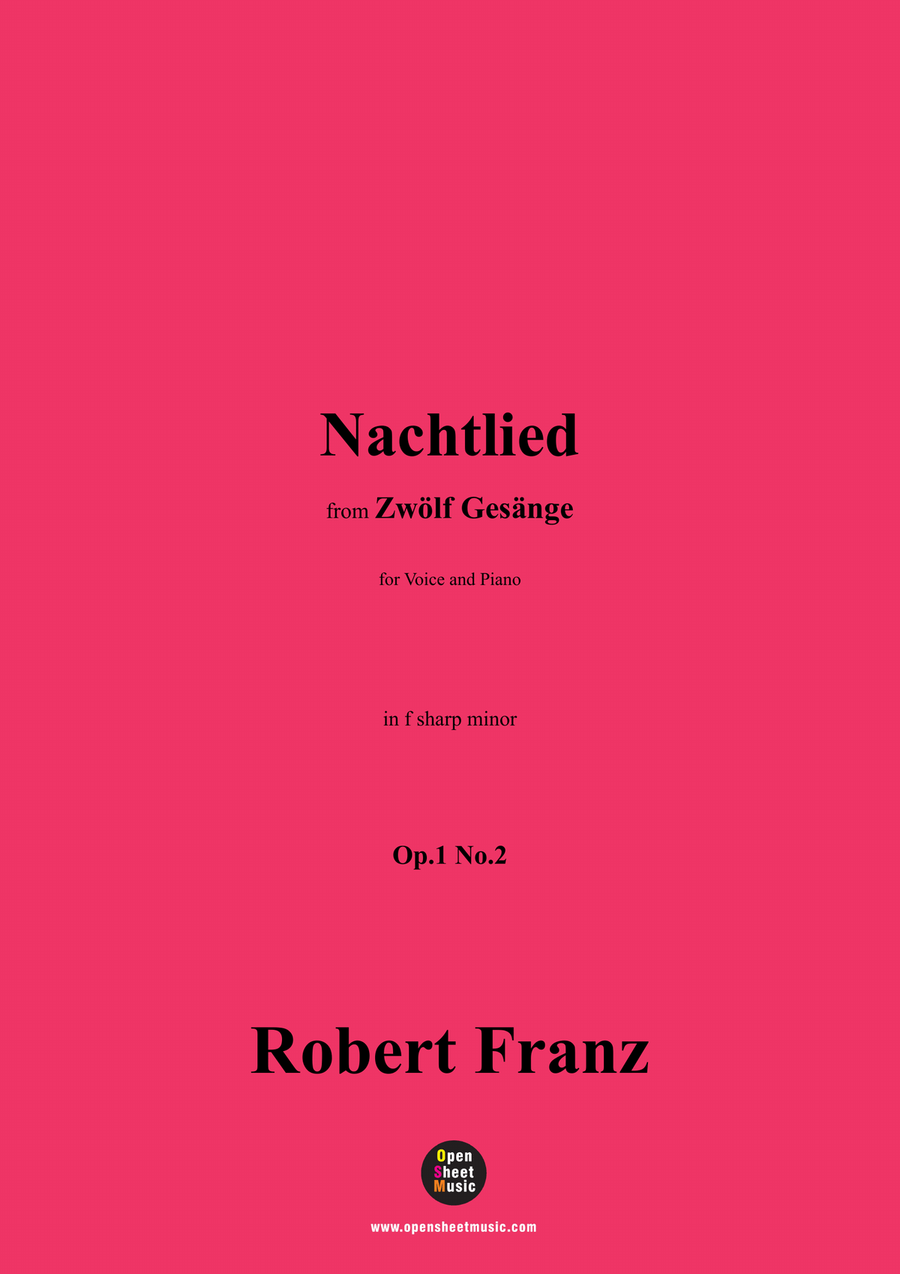 R. Franz-Nachtlied,in f sharp minor Piano, Vocal scores gallery preview page 1