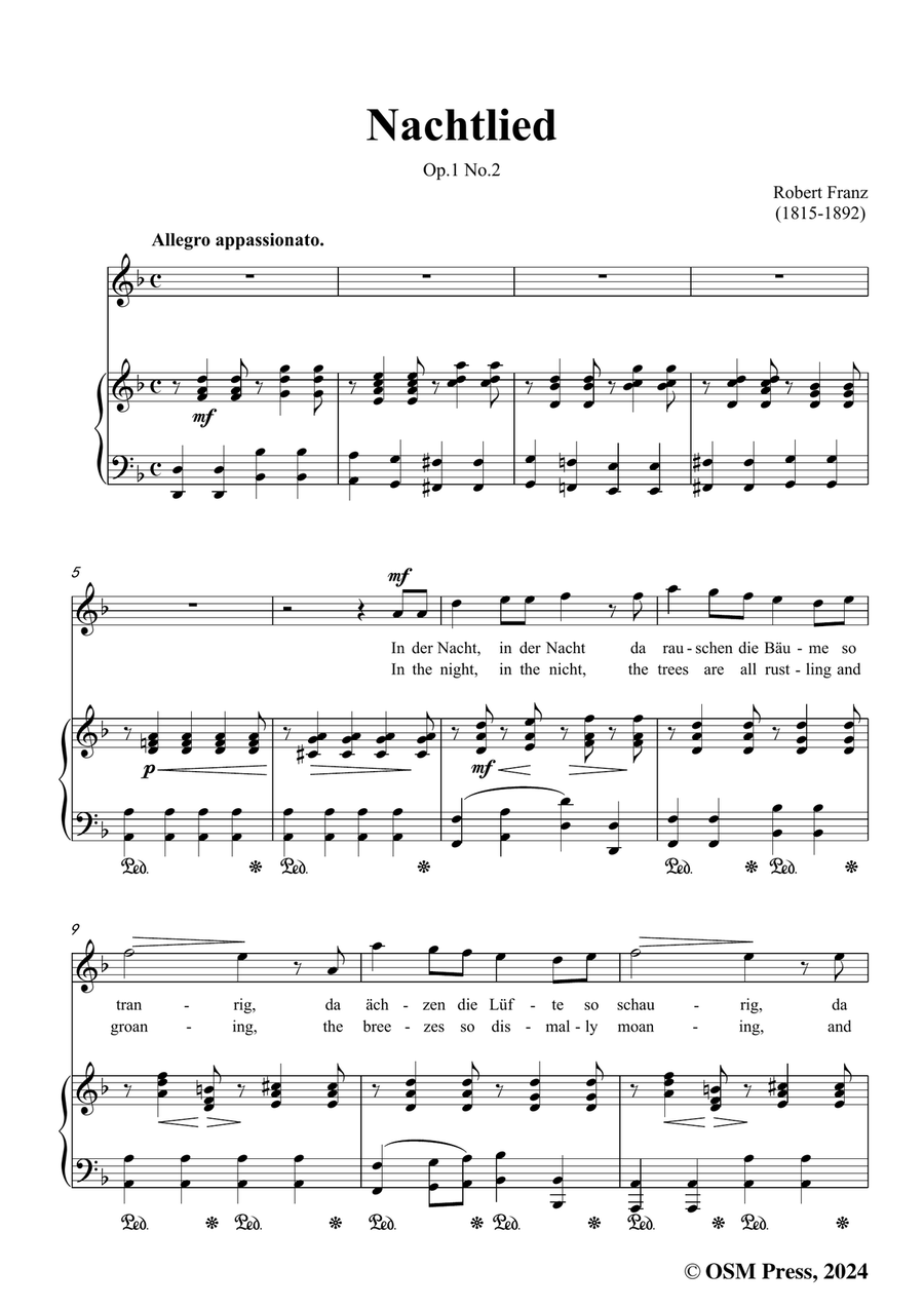 R. Franz-Nachtlied,in d minor Piano, Vocal scores gallery preview page 3