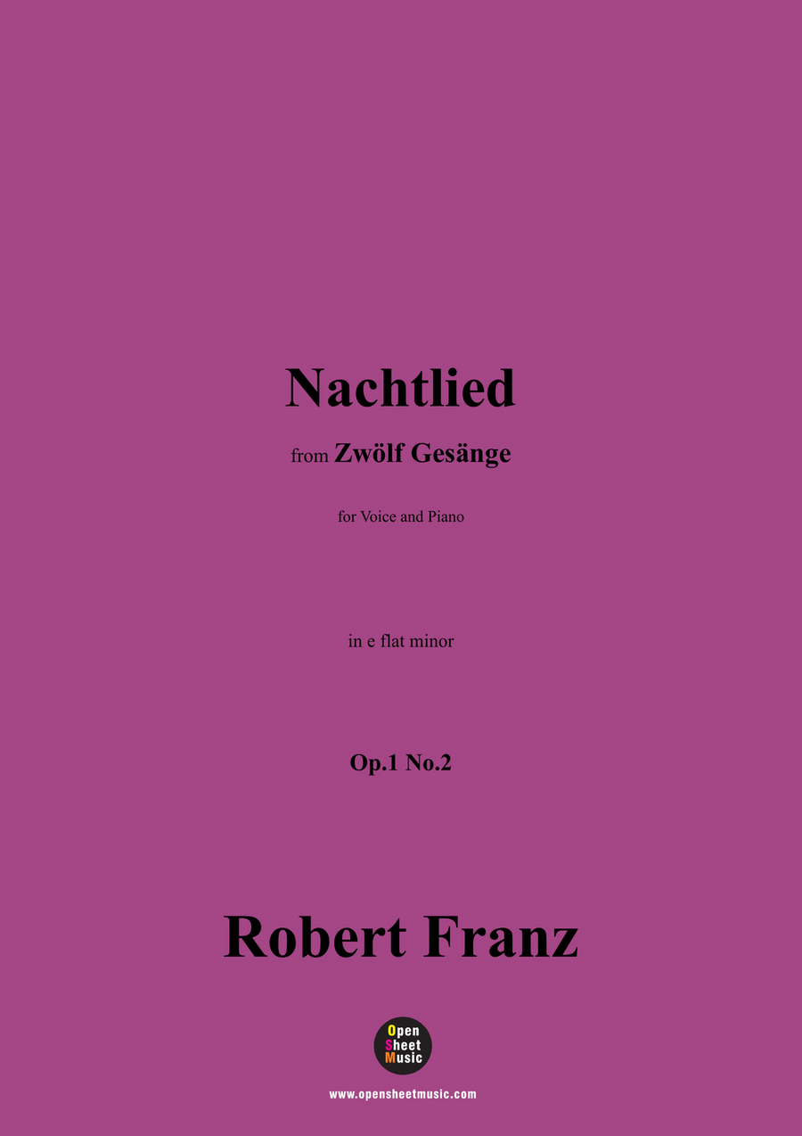 R. Franz-Nachtlied,in e flat minor Piano, Vocal scores gallery preview page 1