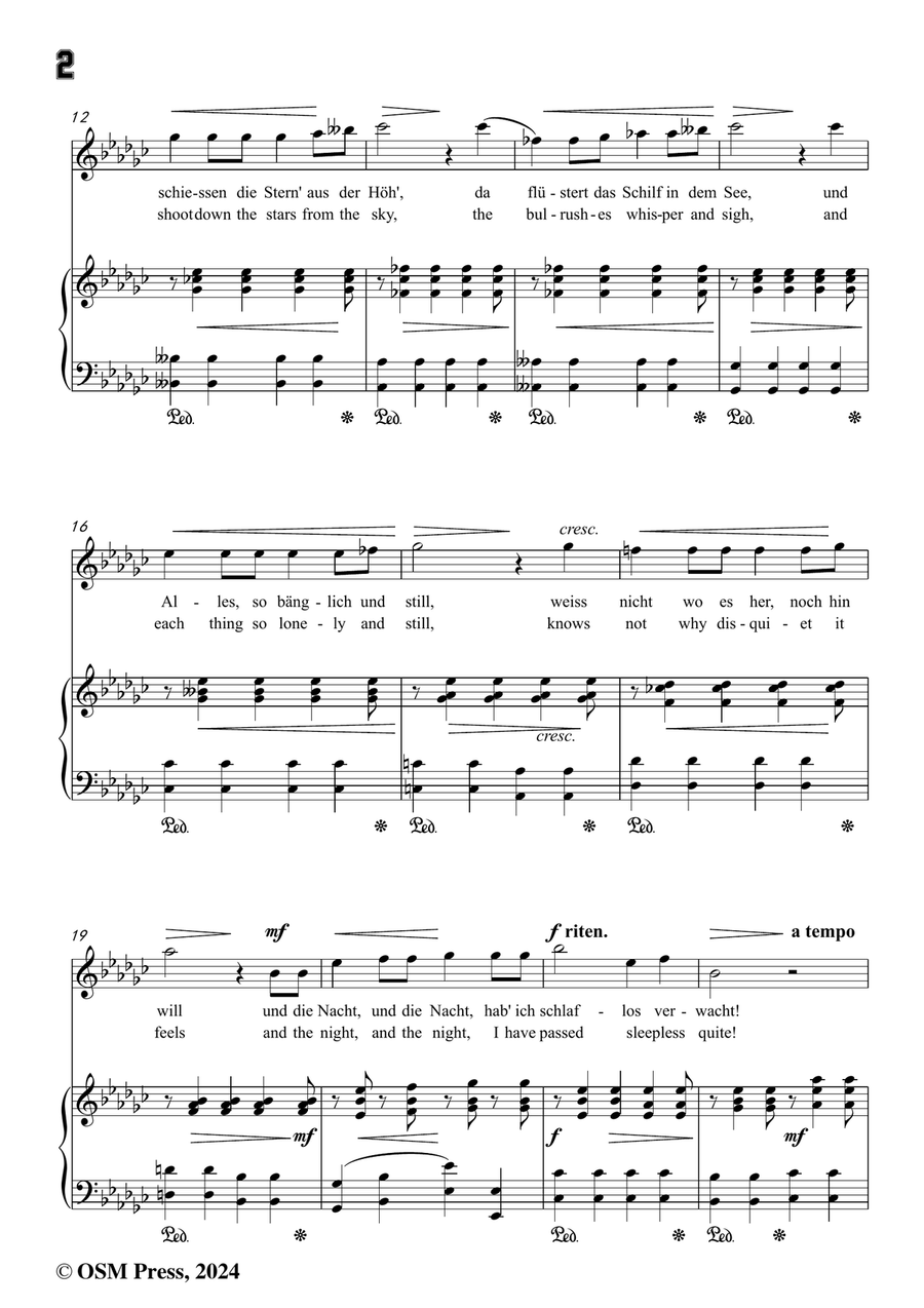 R. Franz-Nachtlied,in e flat minor Piano, Vocal scores gallery preview page 4